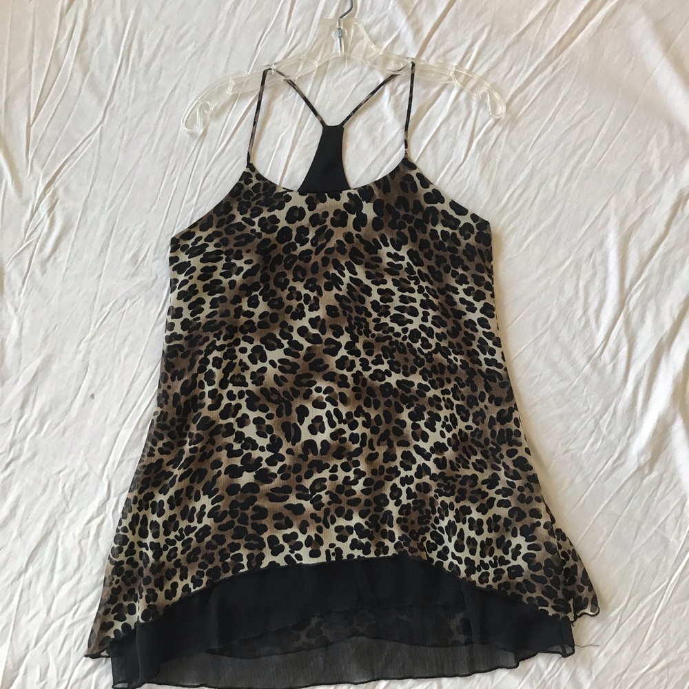 Halter Cheeta Print Sleeveless Top, fully lined, never worn